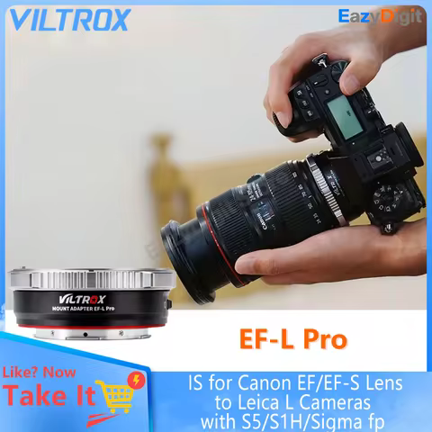 VILTROX EF-L Pro Auto Focus Lens Adapter IS for Canon EF/EF-S Lens to Leica L Cameras with Panasonic