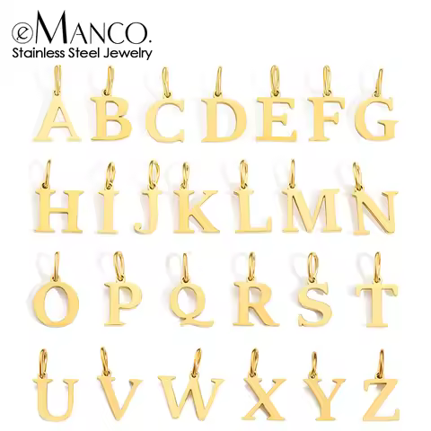 EMANCO DIY Cut English Alphabet Necklace Accessories Handmade Pendants Jewelry Initials Necklace Nam