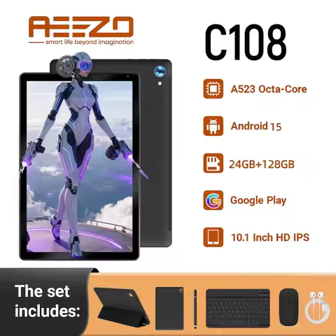 AEEZO 2025 Android15 NEW 10.1 Inch Octa-core 24GB RAM+128GB ROM HD IPS Touchscreen WIFI6+BT5.0 Stylu