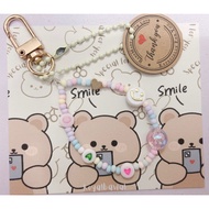 Customised name Keychain key holder cute Beads charms Handmade Beads keychain
