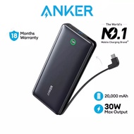 Anker Nano Power Bank 20K, 30W Built-In USB-C Cable Fast Charging Portable Charger USB C Power Bank 
