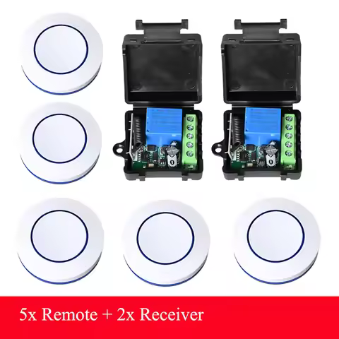 433Mhz Round Button Wireless DC 6V 9V 12V 24V RF Relay Module Remote Control Switch Kit for LED Lamp