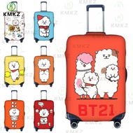 BT21 Travel Luggage Cover 18-32 Inch Spandex Stretch Suitcase Protector Washable Cartoon Luggage Cov