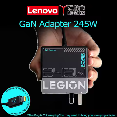 Lenovo New Legion 245W GaN Adapter Fast Charging Official Power Adapter for Legion Laptops Notebooks