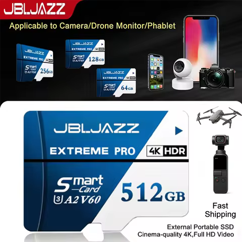 High Speed 512GB A2 V60 Extreme microSDXC Memory Card 64GB 128GB 256GB UHS-I TF Format for Drones