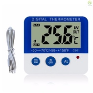 ☀[HOM]Digital Fridge Thermometer with Alarm and Max Min Temperature Easy to Read LCD Display Digital Refrigerator Freezer Thermometer for Indoor Outdoor