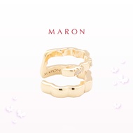 MARON - Happy Lining Double Earcuff เงินแท้925 ชุบ Beige Gold