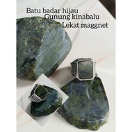 HIJAU Green badar stone ring (mountain kina balu) circle magnet