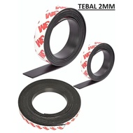 Magnet Strip lembaran lebar 1.5 x 2 mm tape 3M Double Tape Magnet Magnet Flexible Rubber