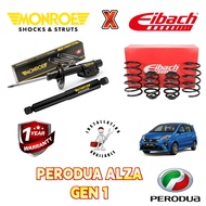 PERODUA ALZA GEN 1 MONROE ABSORBER + EIBACH SPRING FULL SET PTSTYRE SETAPAK (100% ORIGINAL)