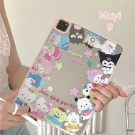 INS Creative Cartoon Funny Cute Sanrio Family For IPad10.2 Shell Ipad10th Mirror Acrylic Cover Ipad9.7 Cover Air5 Anti-fall Case Pro11/ipad12.9 Anti-bending Cover Ipad Gen9 Shell