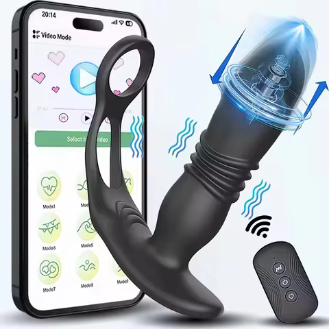Remote Control Vibrator Telescopic Butt Vibrator for Men Women Thrusting Anal Plug Powerful Prostate