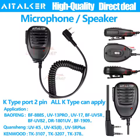 Quansheng TK11 (8) K5(8) Wakie Talkie K-Type Microphone Support Baofeng UV5RHPRO UV21PRO UV13 UV5R B