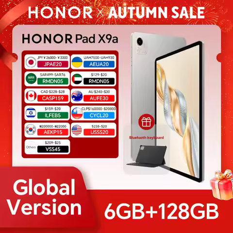 Global Version HONOR Pad X9a 6GB+128GB/8GB+256GB 11.5'' 2.5K 120Hz LCD Screen 8300 mAh Battery 35W S
