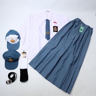 MERAH HIJAU PUTIH School Uniforms for Elementary School Middle School Boys Girls Long Skirts Sklh Sm