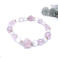 桃語。手串 療癒礦石 桃花 人緣 守護 l 果凍粉晶 透石膏 l
