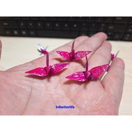 100pcs Maroon Color 1.5 Inch Origami Cranes Hand-folded From 1.5"x1.5" Square Paper. (CY paper serie