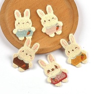 5pcs 6x3.9cm Lovely Rabbit Animal Embroideried Patches For DIY Kid Clothes Bag Sewing Accessories Ga