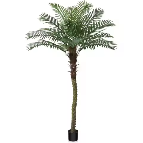 7ft Tall Artificial Sago Palm Tree with 12 Adjustable Leaves - Tropical Decor for Home, Office, Pati