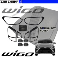 Toyota Wigo 2017 to 2022 2nd Gen Garnish Cover Combo Set MATTE BLACK / CHROME V2 2019 2020 2021 ( Ca
