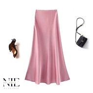 Chân váy lụa dáng dài 2 lớp chân váy lụa mango phom A đuôi cá thời trang dành cho nữ NIE.WORKSHOP