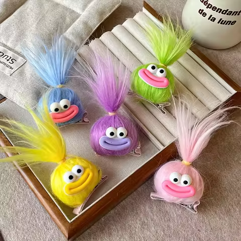 5pcs Plush Funny Ugly Germination Clip - Girl Heart Dopamine Duck Beak Clip - Super Cute Sweet Hair 