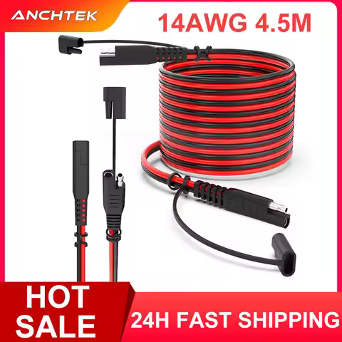 14AWG 4.5M SAE to SAE Extension Cable Quick Connector for Automotive RV Motorcycle Solar Panel SAE P