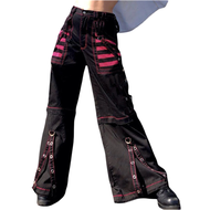 {hot} Women Loose Cargo Pants Y2K Aesthetic Gothic Graphic Trousers High Waist Buckle Chain Long Pan