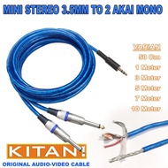 Kabel Audio Kitani Transparan ST Jack Mini Stereo 3,5 to 2x Akai Mono