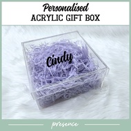 Personalised Acrylic Gift Box | Customised Gift Packaging | Acrylic Storage Box | Bridesmaid Gift Christmas Gift