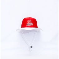 MERAH Red and White Adult Jungle Hat for Men and Women