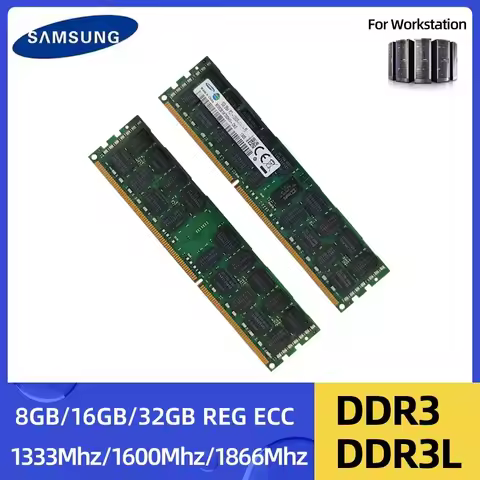 SAMSUNG DDR3L DDR3 8GB 16GB 32GB REG ECC Server Memory 1333MHz 1600MHz 1866MHz DIMM RAM Registered M