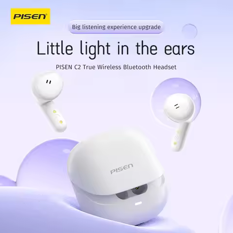 PISEN Bluetooth 5.3 Earphones 20 Hours Ultra-Long Battery Life Call Noise Cancellation For Apple Hua