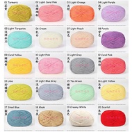 🌻Ready Stock 01~43🌻Crochet Yarn 4 Ply Benang Kait Milk Cotton 4股牛奶棉 钩针毛线