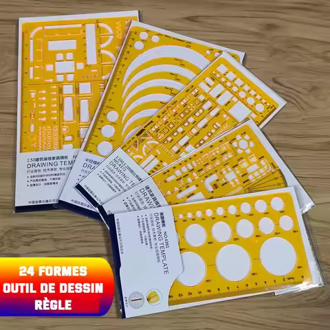Circular oval ruler durable K Resin drawing design furniture architect template drafting ruler templ