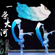 Blue Dance Fan Classical Dance Fan Long Silk Fan