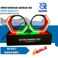 5D Hexagonal Acrylic ShroudRing 3 inch Biled Projector Rgb Apps Vietnam Style Premium Quality