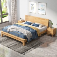 Solid Wood Bed 1.2 Small Apartment 1.5m 1.8 B & B Furniture Single Bed Mi Nordic Double Bed Apartmen
