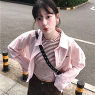 Korean pink women's shirt 2-piece set with Jacket Salute