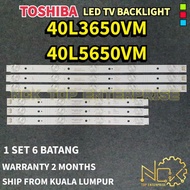 TOSHIBA 40L3650VM 40L5650VM LED BACKLIGHT BARU / READY STOCK 40L3650 40L5650