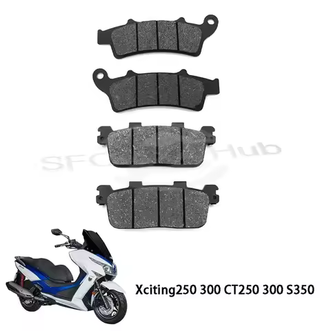 2 pairs Scooter Front and Rear Brake Pads For KYMCO Xciting 250 Xciting 300 CT250 CT300 S350 L300 Hi