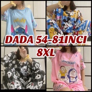 Plus size baju tidur Sleepwear Pyjamas Women plus size cute cartoon home clothes pajamas dress Baju Tidur jumbo size