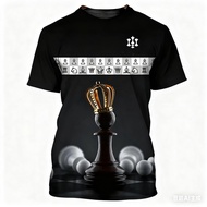 Unisex Chess Graphic T-Shirts - 3D Printed King, Knight & Board Art | Casual Fashion Tops for Chess 