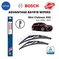 Genuine Bosch Advantage BA1918 U Hook Wiper Set for Mini Clubman R55 (Year 2008-2015) (19"/18")