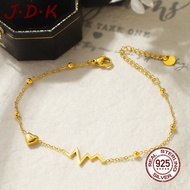 JDK 18K Gold Korean Style Heart Anklet