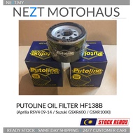 Putoline Oil Filter HF138B Aprilia RSV RSV4 Tuono Suzuki GSXR 600 1000 SV650 Hayabusa