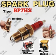 BP7HS Sparkplug Busi Mesin Robin Mesin Genset BP7HS Racing Kepala Runcing 1500 2000 3000 4000 5000 W