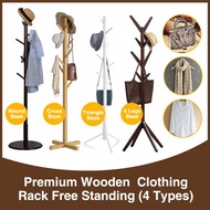 Clothes rack hanger for clothes and bag wooden clothes coat rack