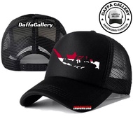 Daffaa Gallery Trucker Hats MAP INDONESIA - Distro Hats MAP INDONESIA Logo - Premium PETA INDONESIA 