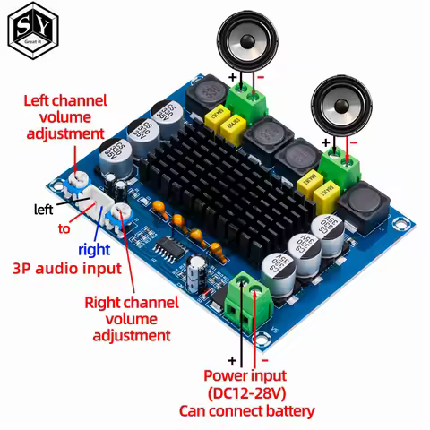 XH-M543 120Wx2 Digital Dual Channel Amplifier Board Stereo Audio Speaker Module orignal